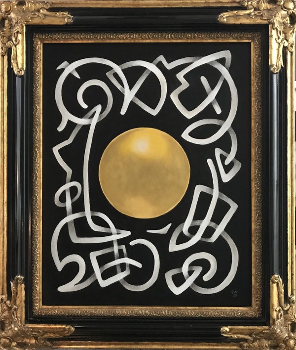 orb with abstract calligraphy 2019 20x16 image acrylic on canvas.jpg