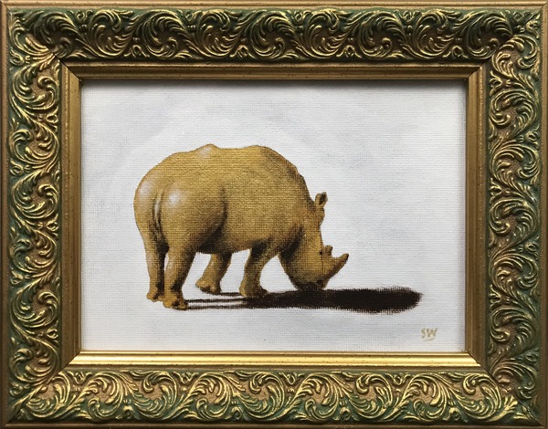 the last golden rhino 2019 5x7 image acrylic on canvas board.jpg